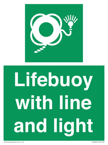Lifebuoy with line and light